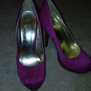 SM New York Purple Studded Heels